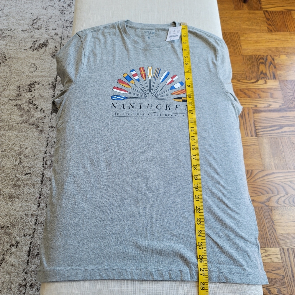 New! J. Crew sz Medium M Nantucket Oars Graphic Gray T-shirt Top Tee NWT - Picture 5 of 11
